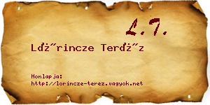 Lőrincze Teréz névjegykártya